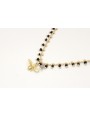 Collar de cadena con abalorio negro colgante de ab