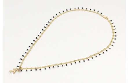 Collar de cadena pivotes negros con colgante lagar