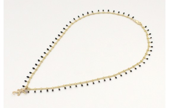 Collar de cadena pivotes negros con colgante lagar