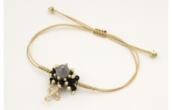 Pulsera nedo serpiente oro pálido con burruño de b