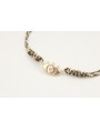 Pulsera hilo micro driza marrón,rosa,oro con ojo t