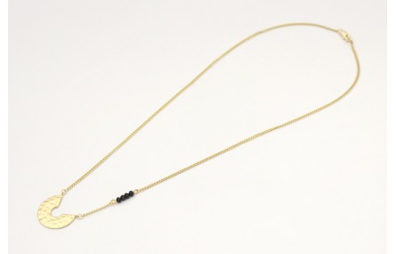 Collar cadena eslabón plano oro mate con colgante 