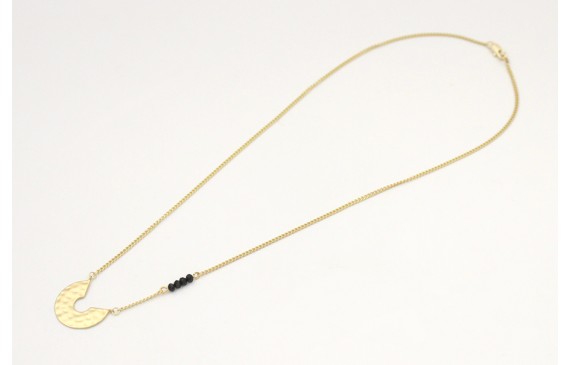 Collar cadena eslabón plano oro mate con colgante 