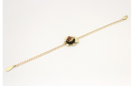 Pulsera de cadena plana entrelazada oro mate con h