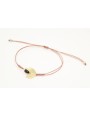 Pulsera hilo macramé oro rosa con entrepieza piedr