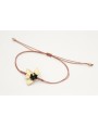 Pulsera hilo macramé oro rosa con flor de facetada