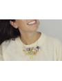 Collar babero coral oro mate con piezas en tonos l
