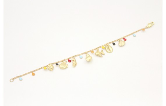 Pulsera cadena lagrimas esmaltadas colorines con c