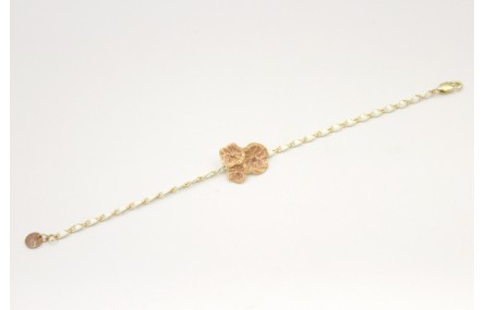 Pulsera de cadena esmaltada blanca con trio esmalt