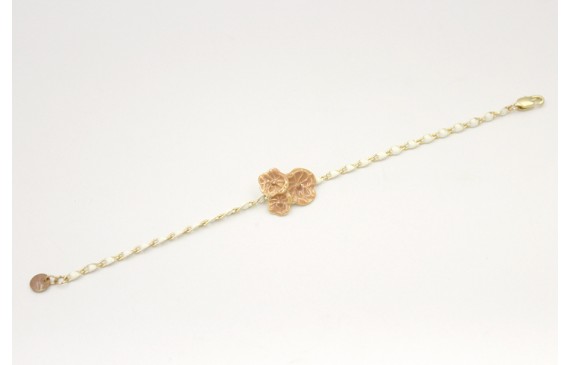 Pulsera de cadena esmaltada blanca con trio esmalt