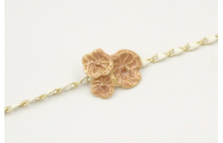 Pulsera de cadena esmaltada blanca con trio esmalt