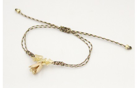 Pulsera nudo serpiente con hilo micri driza marrón