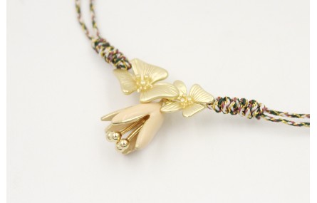 Pulsera nudo serpiente con hilo micri driza marrón