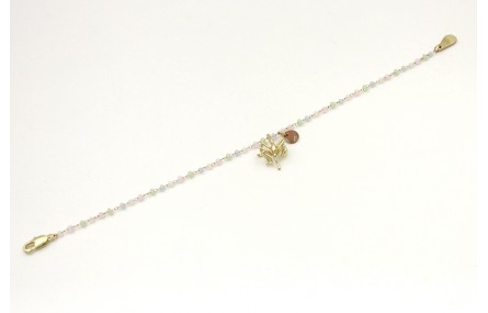 Pulsera cadena facetadas opal verde,rosa,azul,blan