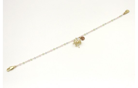 Pulsera cadena facetadas opal verde,rosa,azul,blan