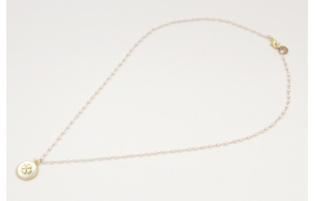 Collar cadena dorada con microperla y colgante dis