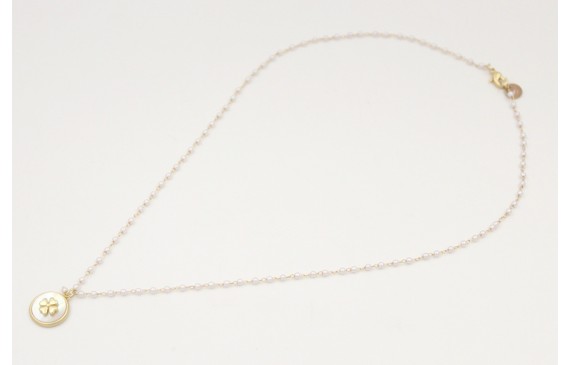 Collar cadena dorada con microperla y colgante dis