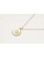Collar cadena dorada con microperla y colgante dis