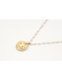 Collar cadena dorada con microperla y colgante dis