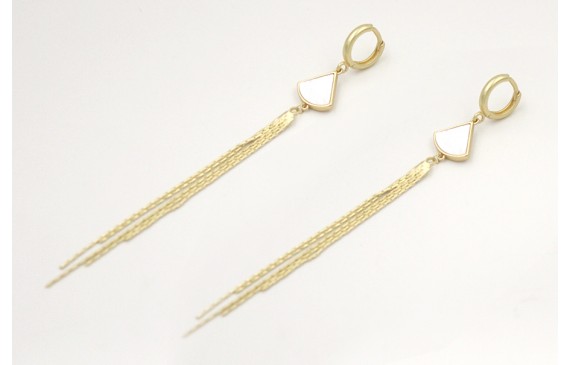 Pendientes cierre aro de seguridad con gota dorado