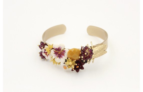 Pulsera rigida con cigarra oromate burruños de fac