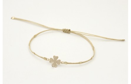 Pulsera hilo macramé metálico dorado pálido con tu