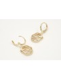 Pendientes aro seguridad dorado con colgante cabez