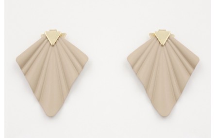 Pendientes perno triángulo con presión oro mate co