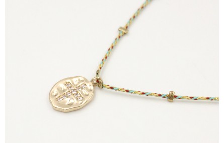 Solitario con hilo micro driza azul,amarillo,rojo,