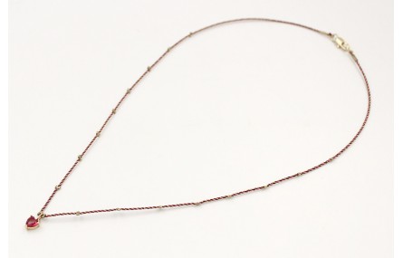 Solitario con hilo micro driza granate,oro con col