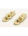 Pendientes hojas dorado mate con flor sobrepuestas