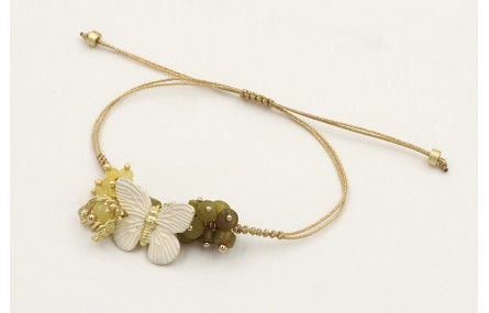 Pulsera hilo dorado pálido con nuedo serpiente, ma