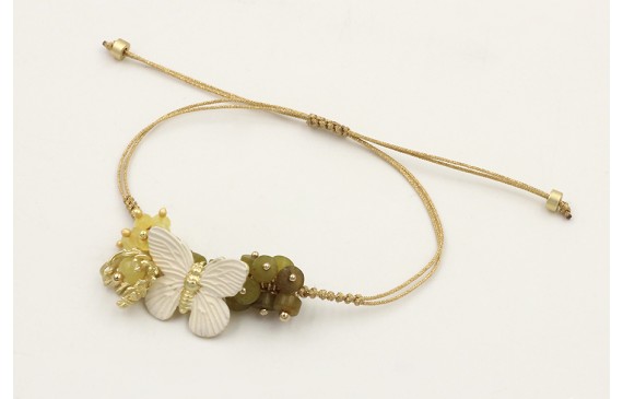 Pulsera hilo dorado pálido con nuedo serpiente, ma