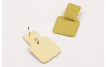 Pendientes perno rectangulo y colgante cuadrado es