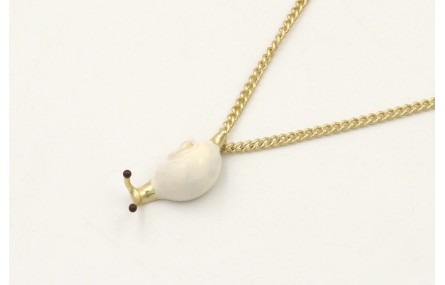 Solitario cadena eslabón plano dorado mate con col