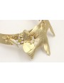 Collar rigido dorado mate con pajaros, mariposas, 