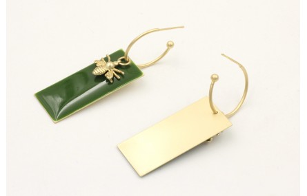 Pendientes aro rematado con bola dorado mate, caol