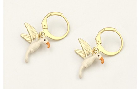 Pendientes perno de seguridad con colgante colibri