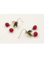 Pendientes perno sencillo con manzanas esmaltadas 