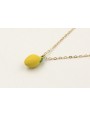 Solitario cadena eslabón dorado con limón esmaltad