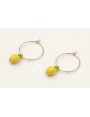 Pendientes aro dorado con limones esmaltados amari