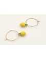 Pendientes aro dorado con limones esmaltados amari