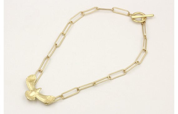 Collar cadena eslabón grande con aguila y cierre m