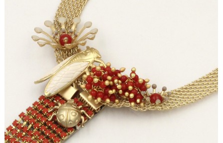 Collar cadena tira plana, colgante cadena strass c