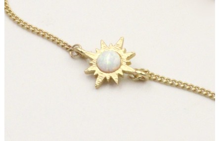 Pulsera cadena eslabón plana dorada mate con entre