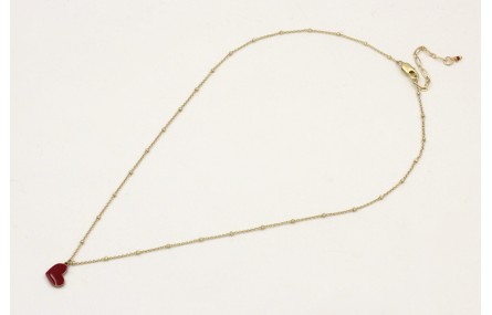 Solitario cadena micro bola dorada mate con colgan