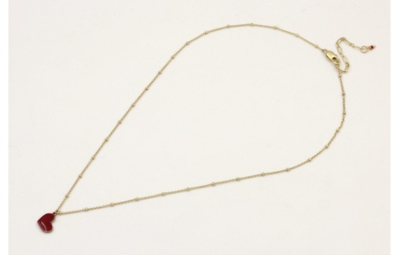 Solitario cadena micro bola dorada mate con colgan