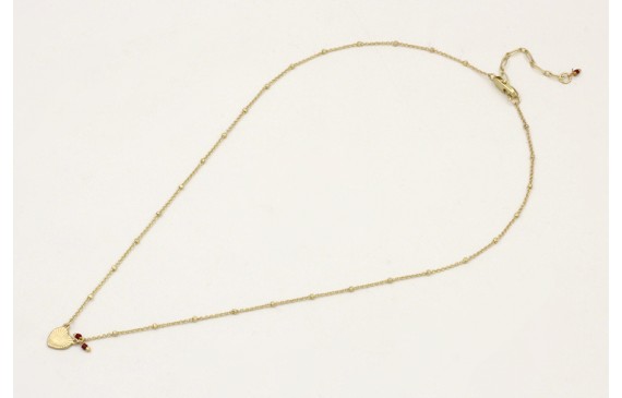 Solitario cadena micro bola dorada mate con colgan