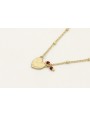 Solitario cadena micro bola dorada mate con colgan