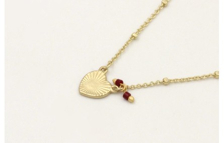 Solitario cadena micro bola dorada mate con colgan